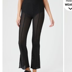 Crochet Flare Pants black size M